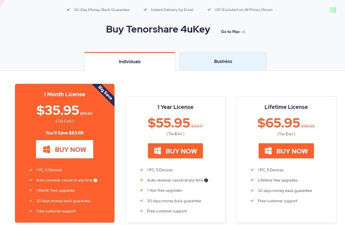 How Much Does Tenorshare Cost?